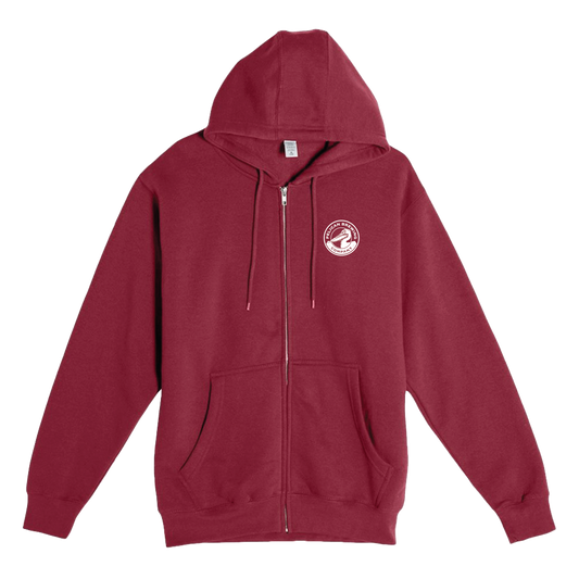 Born at the Beach Full Zip Hoodie Burgundy